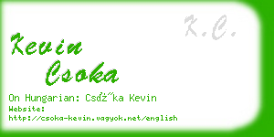 kevin csoka business card